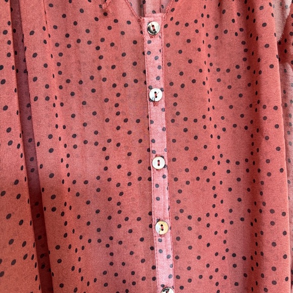 Urban Behavior Women's Small Sleeveless Top Sheer Polka Dot Ruffles Romantic - Picture 4 of 9